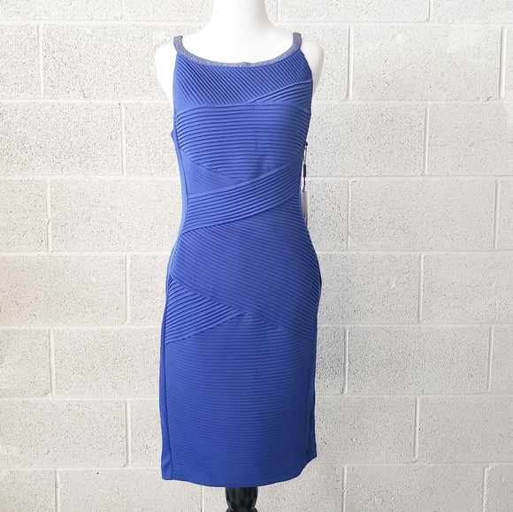 calvin klein blue cocktail dress